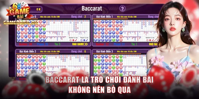 Baccarat - Khám Phá Nghệ Thuật Giải Trí Tại Gamebai68 1 Baccarat là trò chơi đánh bài không nên bỏ qua